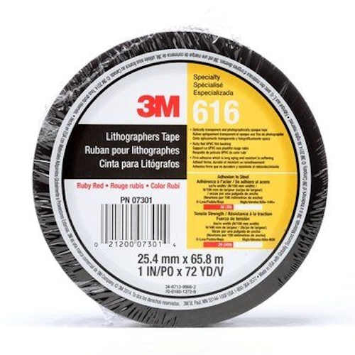 3M 616 Lithographers Tape 1" x 72yds - 3" core