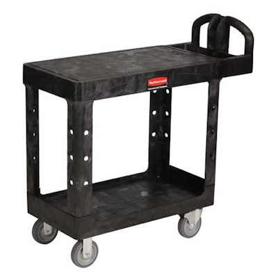 Rubbermaid 4525-00 Flat Shelf Utility Cart 24"x 36" - 2 Shelf Cart
