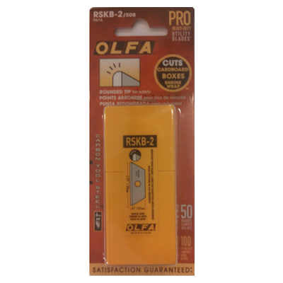 Olfa RSKB-2/50B Rounded Tip Safety Knife Blades, 50 Blades/Pk