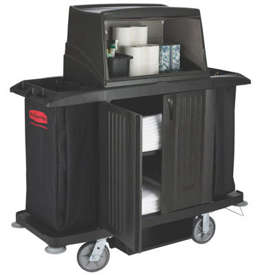 Rubbermaid 9T19 Full Size Housekeeping cart w/locking doors and cabinet.
