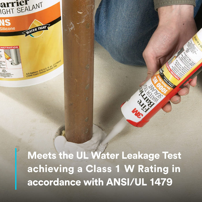 3M Fire Barrier Watertight Sealant 1000 NS cartridge with application nozzle