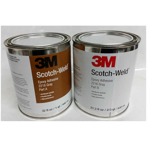3M Scotch-Weld 2216 Epoxy Adhesive Gray B/A, Two Part, 1 Quart Kit