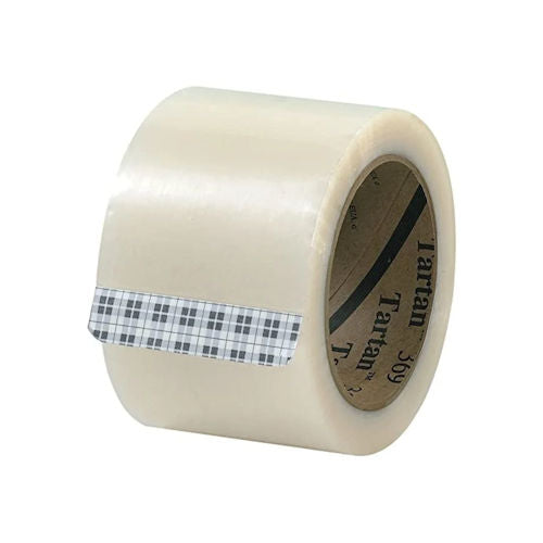 3M Tartan 369 Packaging Tape - Clear - 3" - 72mm x 100M - Case of 24 rolls