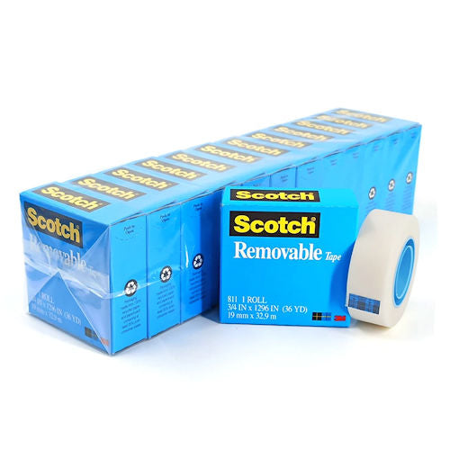 3M 811 Scotch Removable Tape  3/4" x 36yds