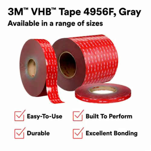 3M VHB Tape 4956F Grey 1.0 in x 36.0 yd 62mil