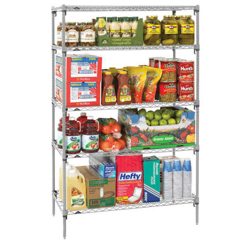 Metro 5A557C Super Adjustable Super Erecta Chrome Wire Shelving Unit - 5 shelves - 24" x 48" x 74"H