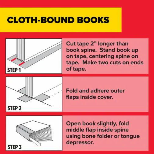 3M Scotch 845 transparent polypropylene book repair tape