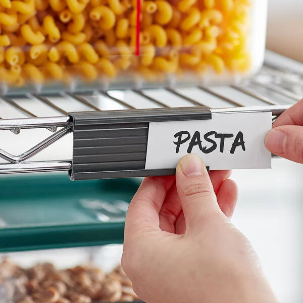 Gray plastic shelf label holder 3 x 1-1/4 inch
