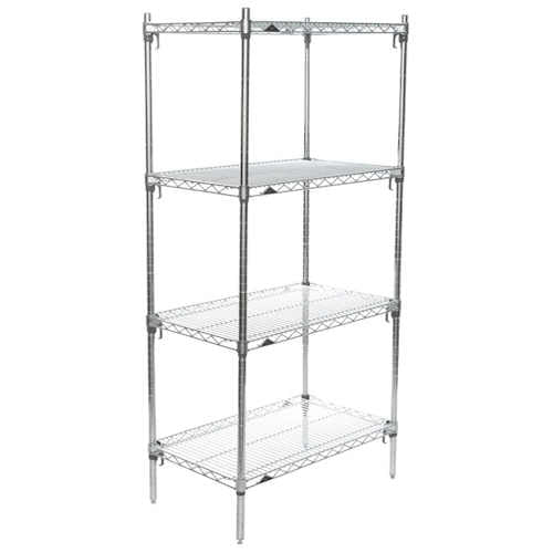 Metro A526C Super Erecta Super Adjustable Chrome Wire Shelving Unit - 4 shelves - 24" x 30" x 63"H