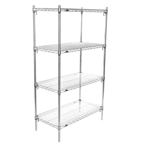 Metro A536C Super Erecta Super Adjustable Chrome Wire Shelving Unit - 4 shelves - 24" x 36" x 63"H