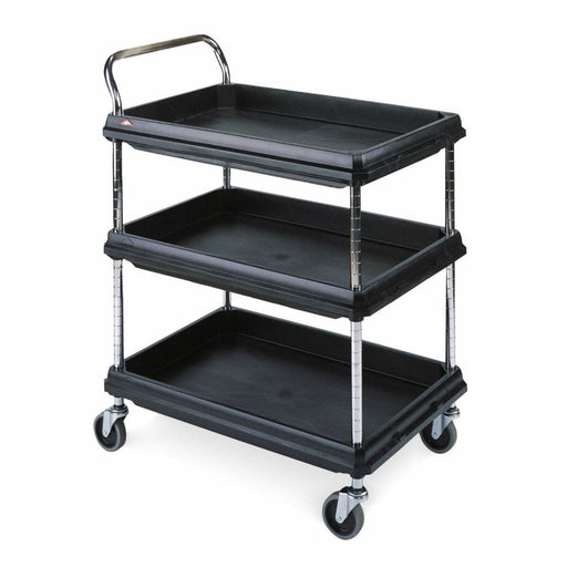 Metro Polymer Deep Ledge Utility Cart  3-shelf - Black -  21-1/2" x 32-3/4" x 41"H