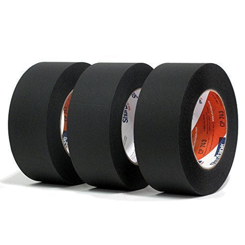 Shurtape CP743 black photographic masking tape roll 1.88 inch x 60 yard
