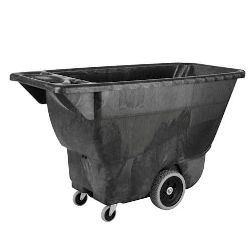 Rubbermaid FG9T1300 BLA 1/2 cu yd Trash Cart w/ 450 lb Capacity, Black