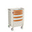 Metro FLP22010 hospital 45 inch polymer medical cart with orange drawer pulls

