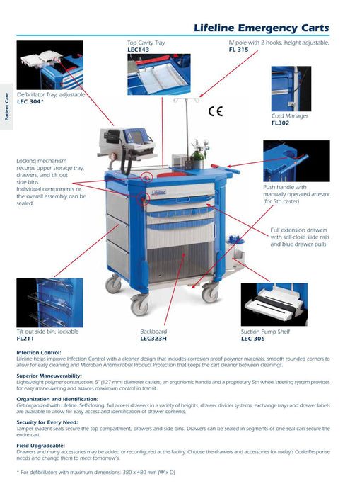 Metro LECCRP8 Lifeline Crash Cart