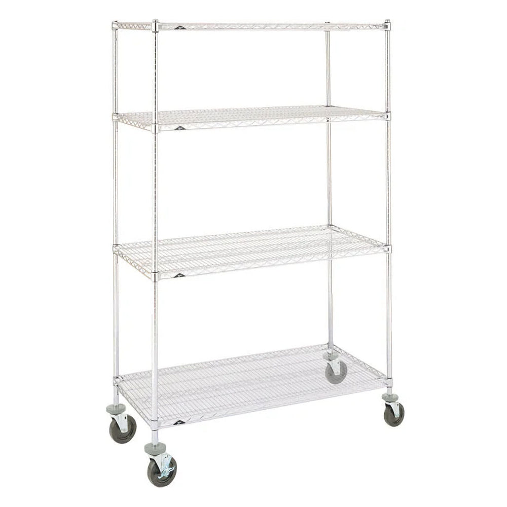 Metro N356BC Super Erecta 4-shelf chrome wire shelving cart with casters