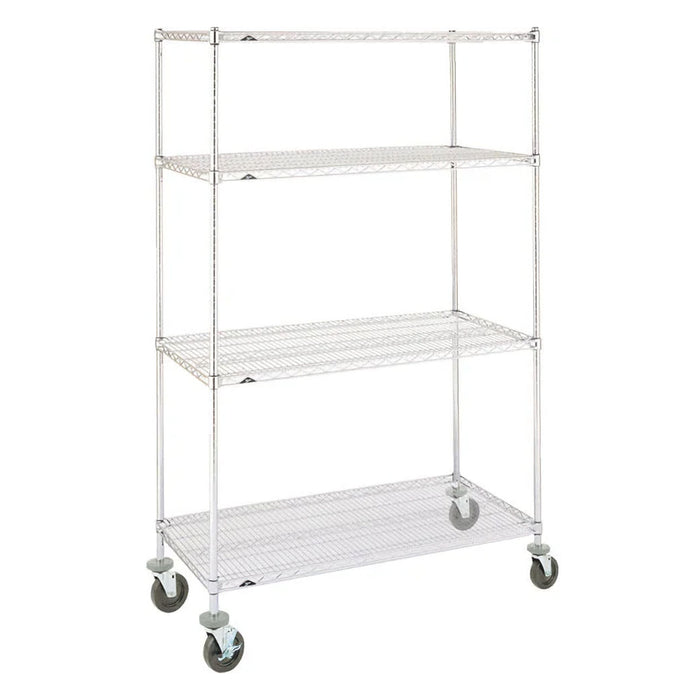 Metro N356BC Super Erecta 4-shelf chrome wire shelving cart with casters