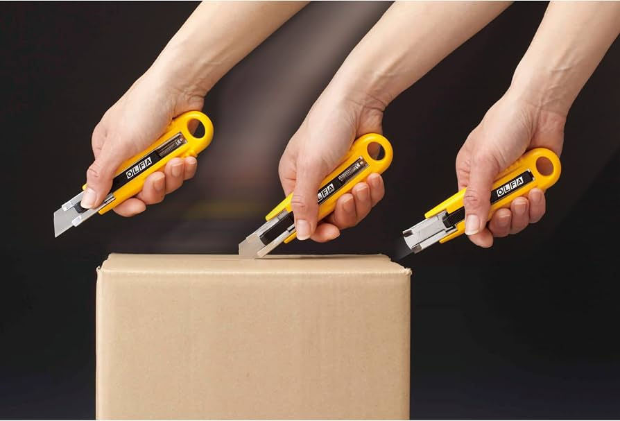 OLFA 9048 Self-Retracting Utility Knife for Packaging and Warehouse Use