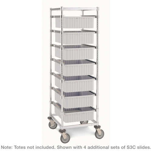 Metro Single-Bay Kitting Cart with Resilient Casters, 26" x 22" x 68"