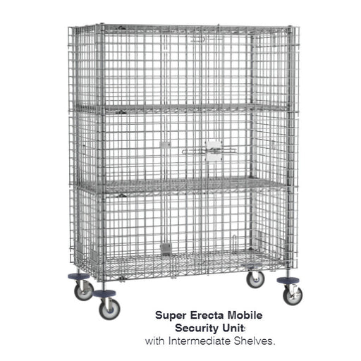 Metro SEC53EC-2SE Super Erecta Mobile Security Cart w/ two middle shelves - 24"  x 36" x 68-1/2"H
