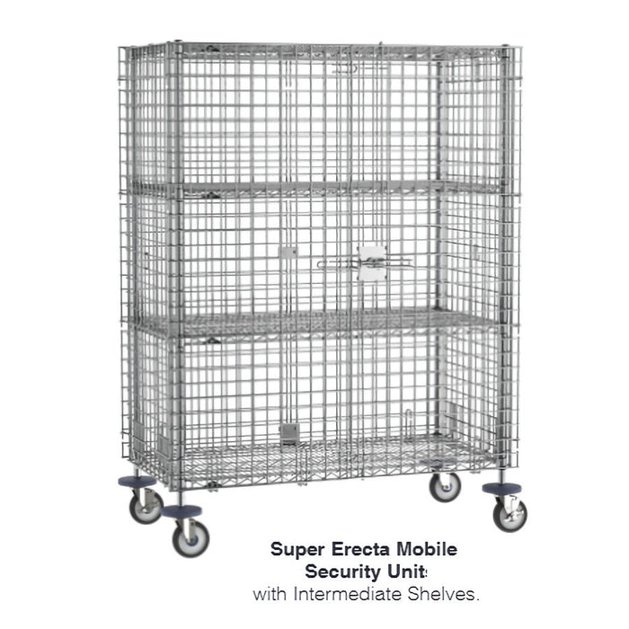 Metro SEC55EC-2SE Super Erecta Mobile Security Cart w/ two middle shelves - 24"  x 48" x 68-1/2"H