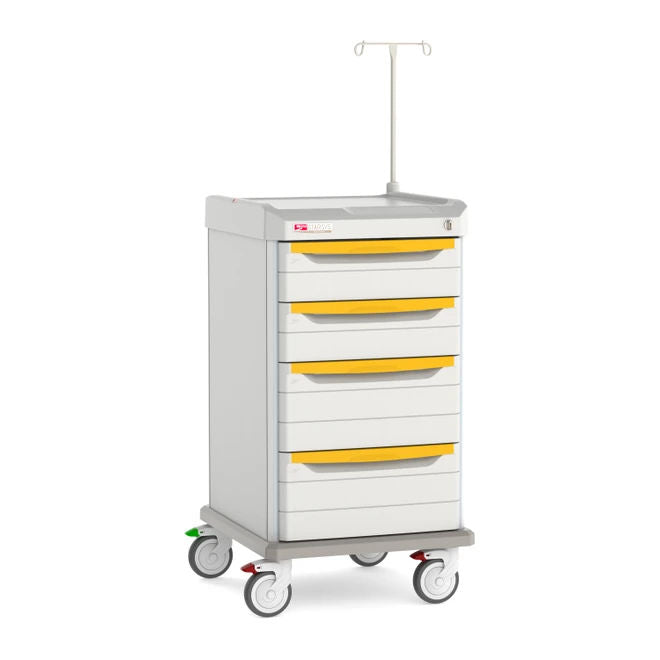 Metro SXRSISO Starsys Isolation Cart 42 inch key locking clinical cart with drawers and IV mounting tube