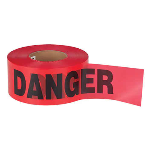 "Danger" Barricade Tape, Black on Red 3" x 1000'  2.0 mils
