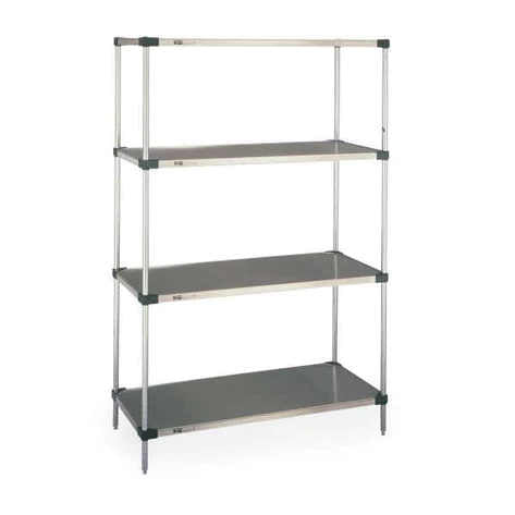 Metro Solid Stainless Steel Shelving Unit - 4 shelves - 24" x 60" x 74"H