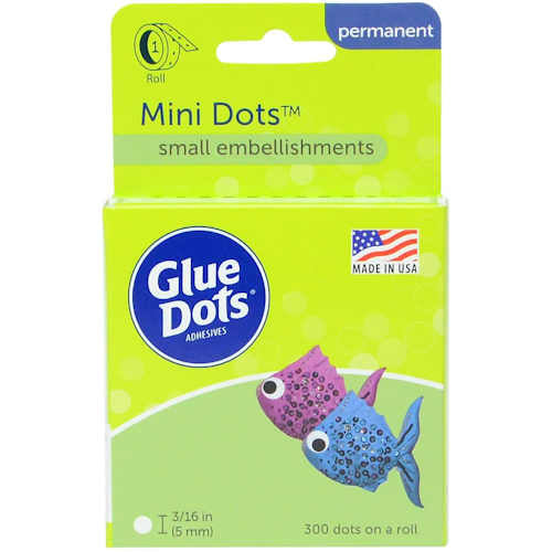 Mini Glue Dots - Acid Free, Super Strength, 3/16" diameter, 300 dots/pack