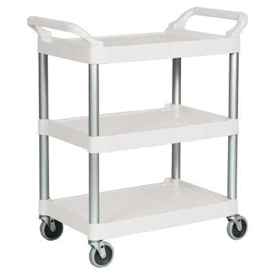 Rubbermaid 18" x 33" 3-shelf Utility Cart - Off-White - 200lb capacity