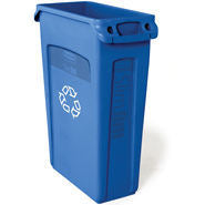 Rubbermaid Slim Jim Recycling Container- Vented 23 Gallon - 3540-07 - Blue