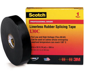 Scotch Linerless Rubber Splicing Tape 130C, 1 in x 30 ft