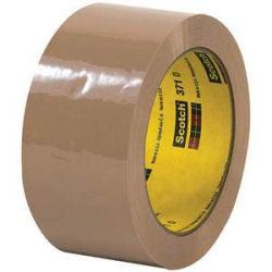 3M 371 Tan Carton Sealing Tape - 2" x 110 yds - 36 rolls/case