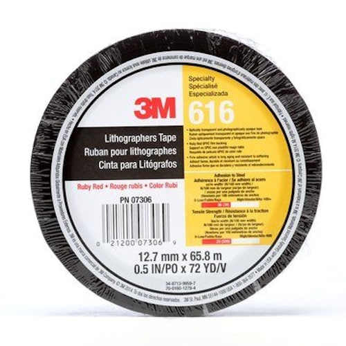 3M 616 Lithographers Tape 1/2" x 72yds - 3" core