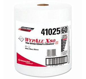 Kimberly-Clark Wypall X80 Premium Shop Towel Jumbo Roll - 475/cs White