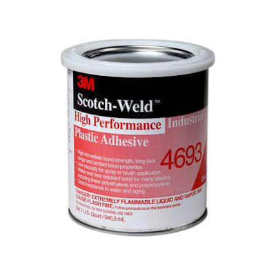 3M Scotch-Weld Industrial Plastic Adhesive 4693 Light Amber - 1 Quart