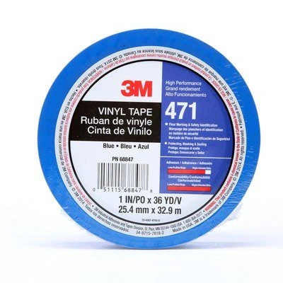 3M Vinyl Tape 471 Blue, 1 in x 36 yd