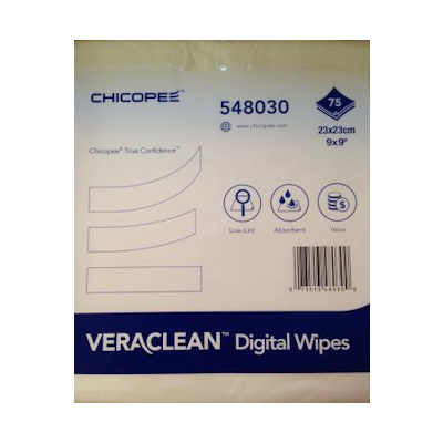 VeraClean Digital Wipes  9" x 9", 75 wipes/pkg, SKU# 548030  (replaces Photex Wipes SKU# 548026)