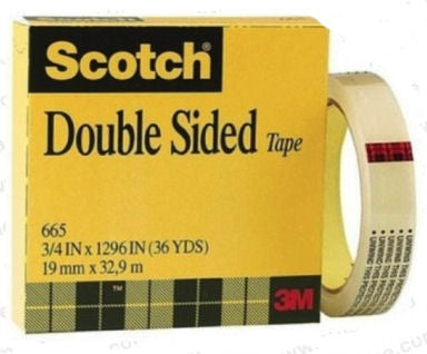 Scotch 665 Permanent Double Sided Tape Clear 3/4" x 36yds