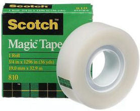 3M Scotch 810 Magic Tape 12mm or 19mm