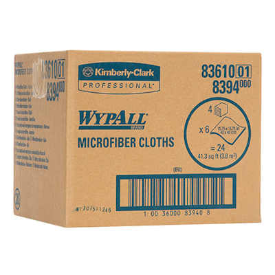 Wypall 83610 Microfiber Cloths with MicroBan - 15.75" x 15.75" -  Yellow - Sold as a case