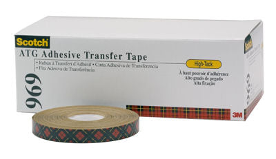 3M 969 Adhesive Transfer Tape, 1/2" x 36 yds - 5.0mil - Extra High Tack