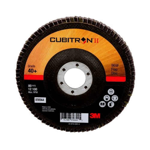 3M Cubitron II 969F Flap Disc, 5" x 7/8", Type 27, 40 Grit, Ceramic