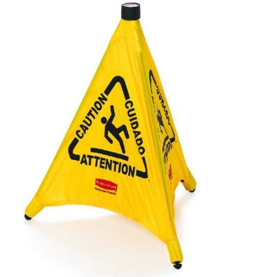 Rubbermaid Pop Up Safety Cone 20" "CautionWet floor"