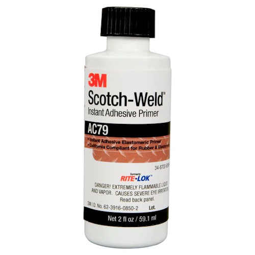 3M Scotch-Weld Instant Adhesive Primer AC79, Clear, 2 fl oz Bottle