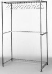Metro Garment Rack - Upright - 24" x 36" - Stainless Steel with 11 Hangers