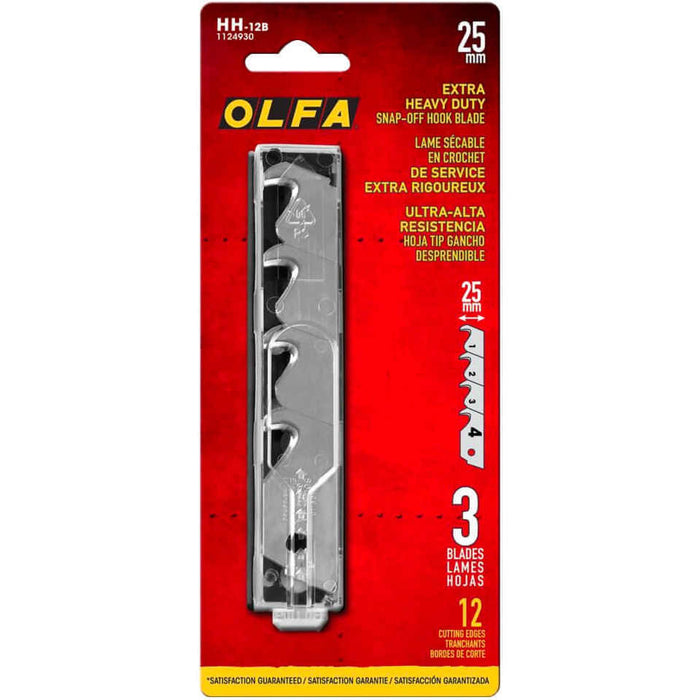 Olfa HH-12B 25mm Extra Heavy-Duty Snap-Off Hook Blades #1124930