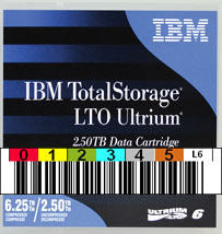 IBM LTO 6 ULTRIUM Data Cartridge with customized label