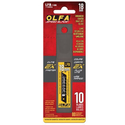 OLFA 18mm Snap-Off Speed Blades, 10 Pack (LFB-10B)