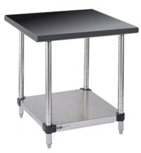 Metro Stationary Table w/Phenolic Black Top & HD Shelf - 47 3/4" x 30"